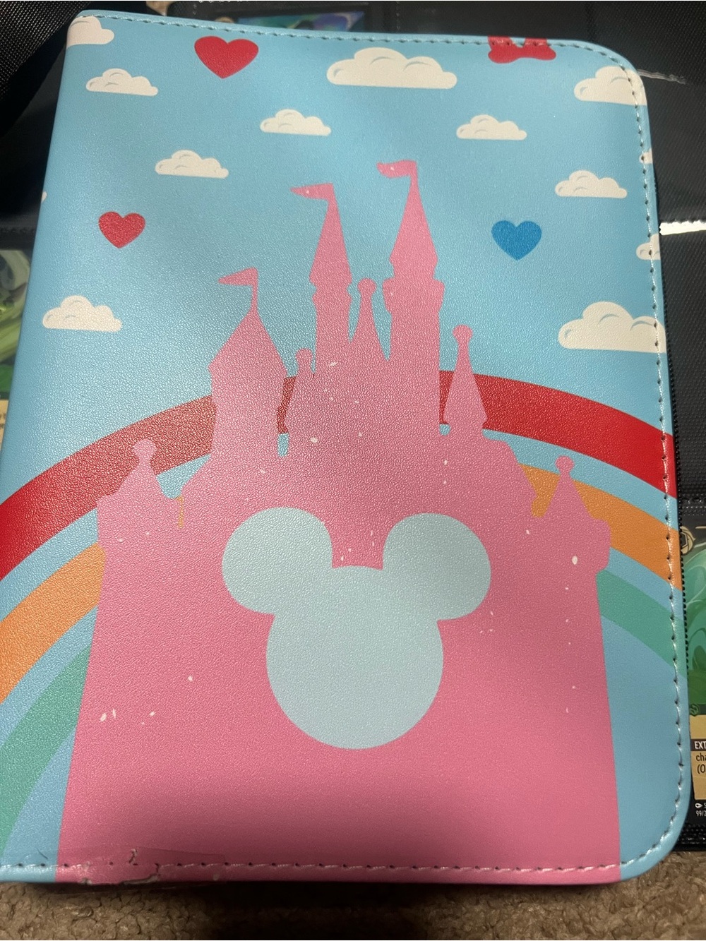 Disney Castle Kids Wallet with Light Blue Mickey Silhouette Card Binder
